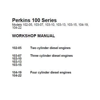 Perkins 100 Series Workshop Service Repair Manual