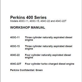 Perkins 400 Series Diesel Engine Workshop Manual