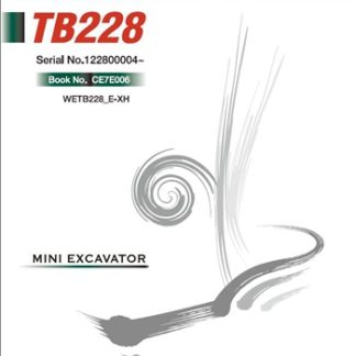 Takeuchi TB228 Mini Excavator Workshop Manual