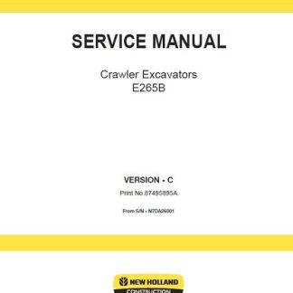 New Holland E265B Crawler Excavator Service Manual