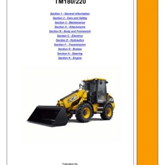 JCB TM180, TM220 Telescopic Wheeled Loader Service Manual