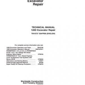 John Deere 120D Excavator Technical Manual