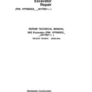 John Deere 85G Excavator Technical Manual