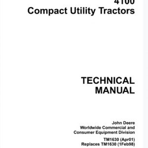 John Deere 4100 Compact Utility Tractors Technical Manual