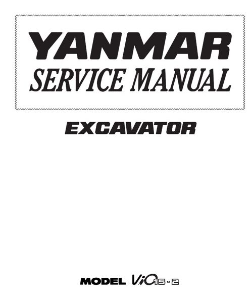 Yanmar ViO15-2 Excavator Service Manual PDF