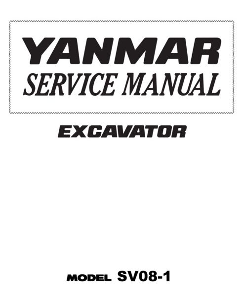 Yanmar SV08-1 Excavator Service Manual