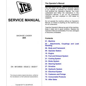 JCB 2DX Backhoe Loader Service Manual