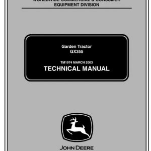 John Deere GX355 Garden Tractor Technical Manual