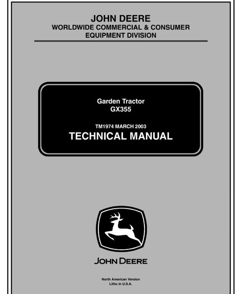 John Deere GX355 Garden Tractor Technical Manual