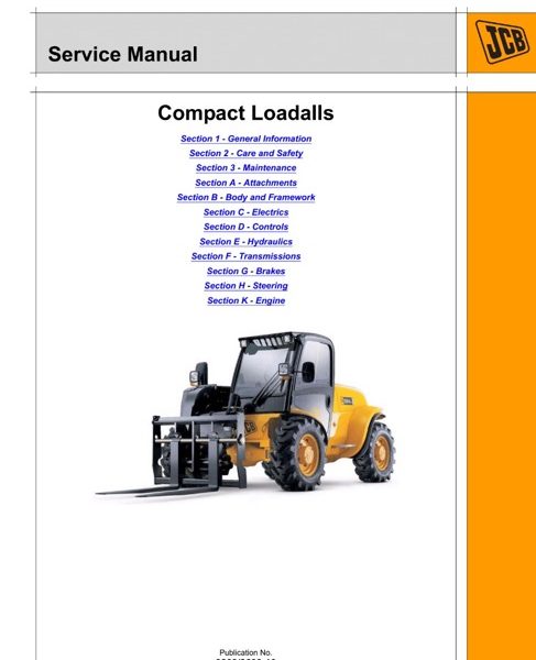 JCB 520-40, 524-50, 527-55 Telescopic Handler Service Manual