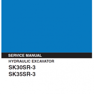 Kobelco SK30SR-3 and SK35SR-3 Excavator Service Manual