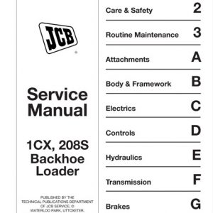 JCB 1CX, 208S Backhoe Loader Service Manual