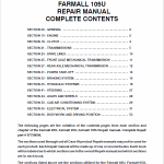 Case IH Farmall 85U, 95U, 105U Tractors Service Manual