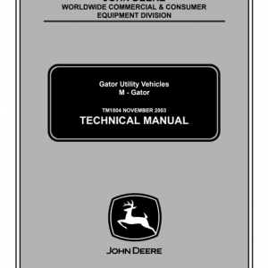 John Deere Gator Utility Vehicles M - Gator Technical Manual