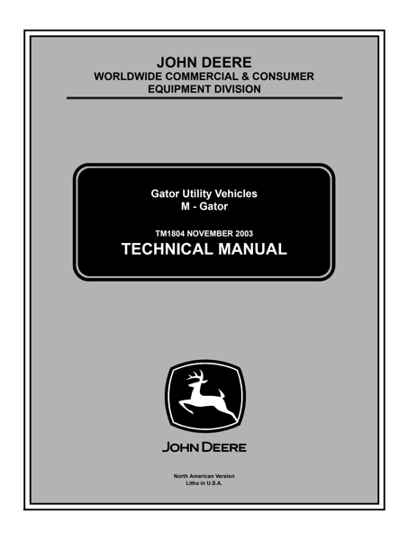 John Deere Gator Utility Vehicles M - Gator Technical Manual