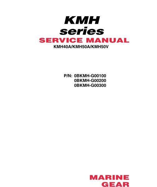 Yanmar Marine Gear KMH40A, KMH50A, KMH50V Service Manual