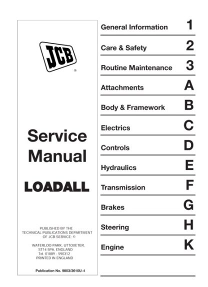 JCB 504B,526 Telescopic Handler Service Manual