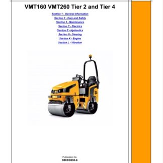 JCB VMT160 , VMT260 Tier 2 and Tier 4 Roller Service Manual