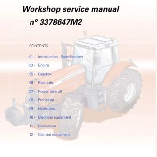 Massey Ferguson 8400 Tractors Workshop Service Manual